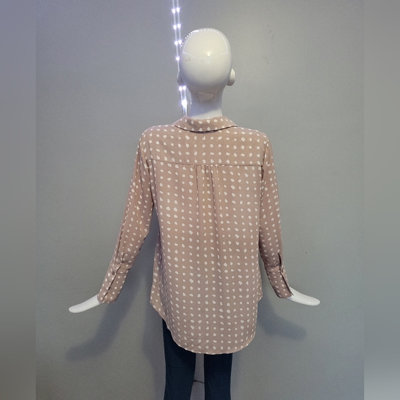 Pleione Tracy Dotted Long Sleeve Blouse, VGUC, Size S - Picture 3 of 7